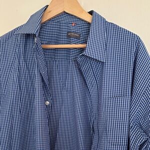 Van Heusen Navy Checkered Casual Shirt